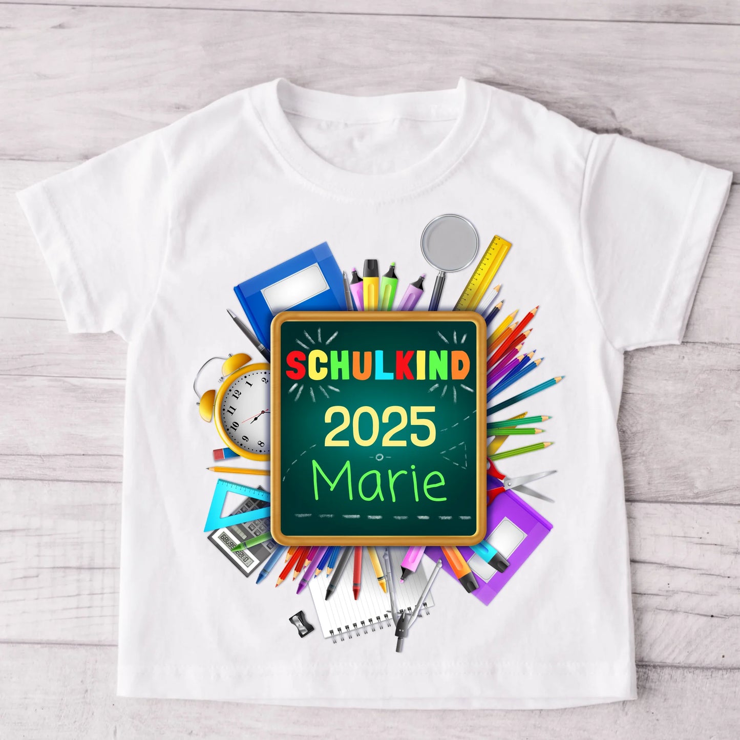 Schoolbenodigdheden - Gepersonaliseerd kinder-T-shirt