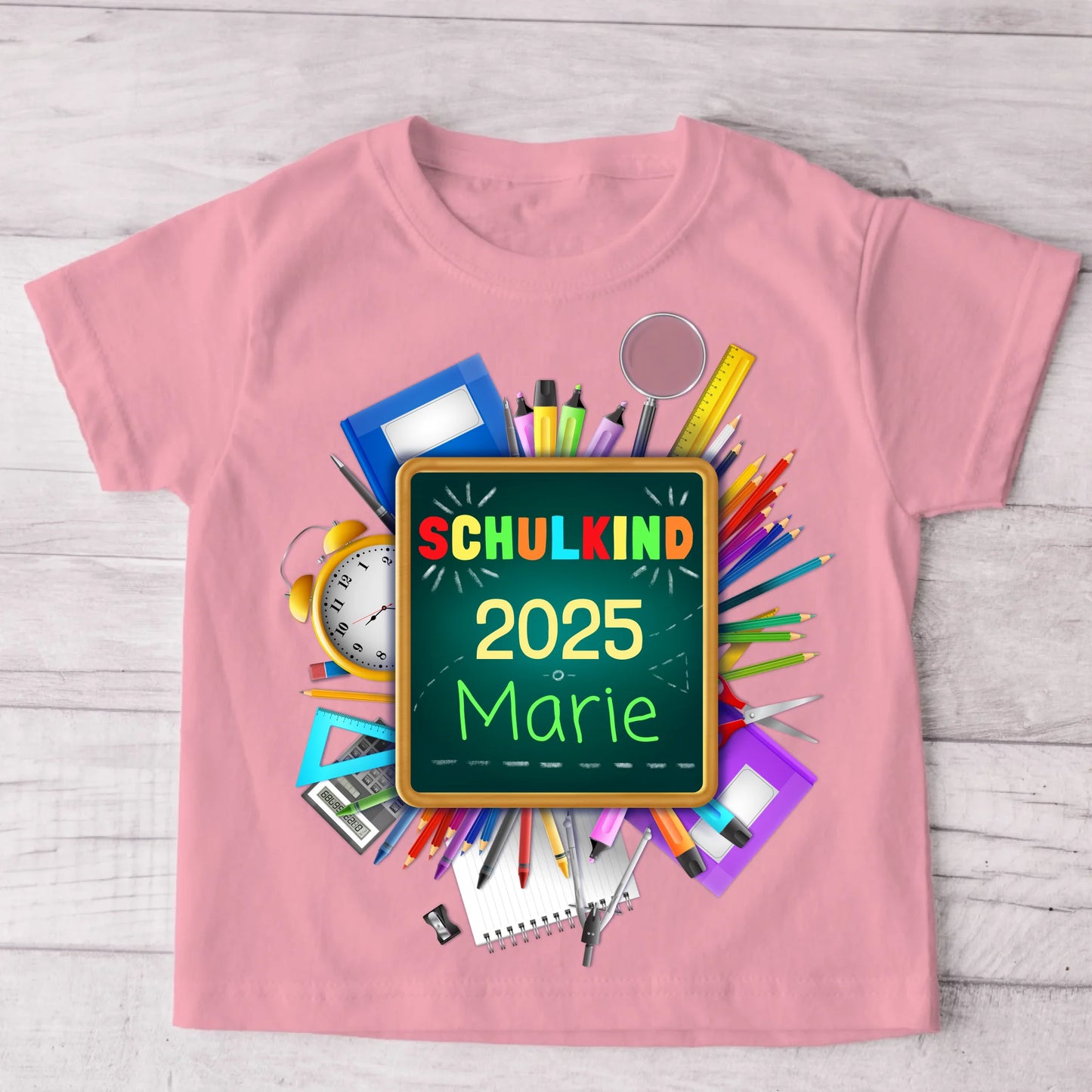 Schoolbenodigdheden - Gepersonaliseerd kinder-T-shirt