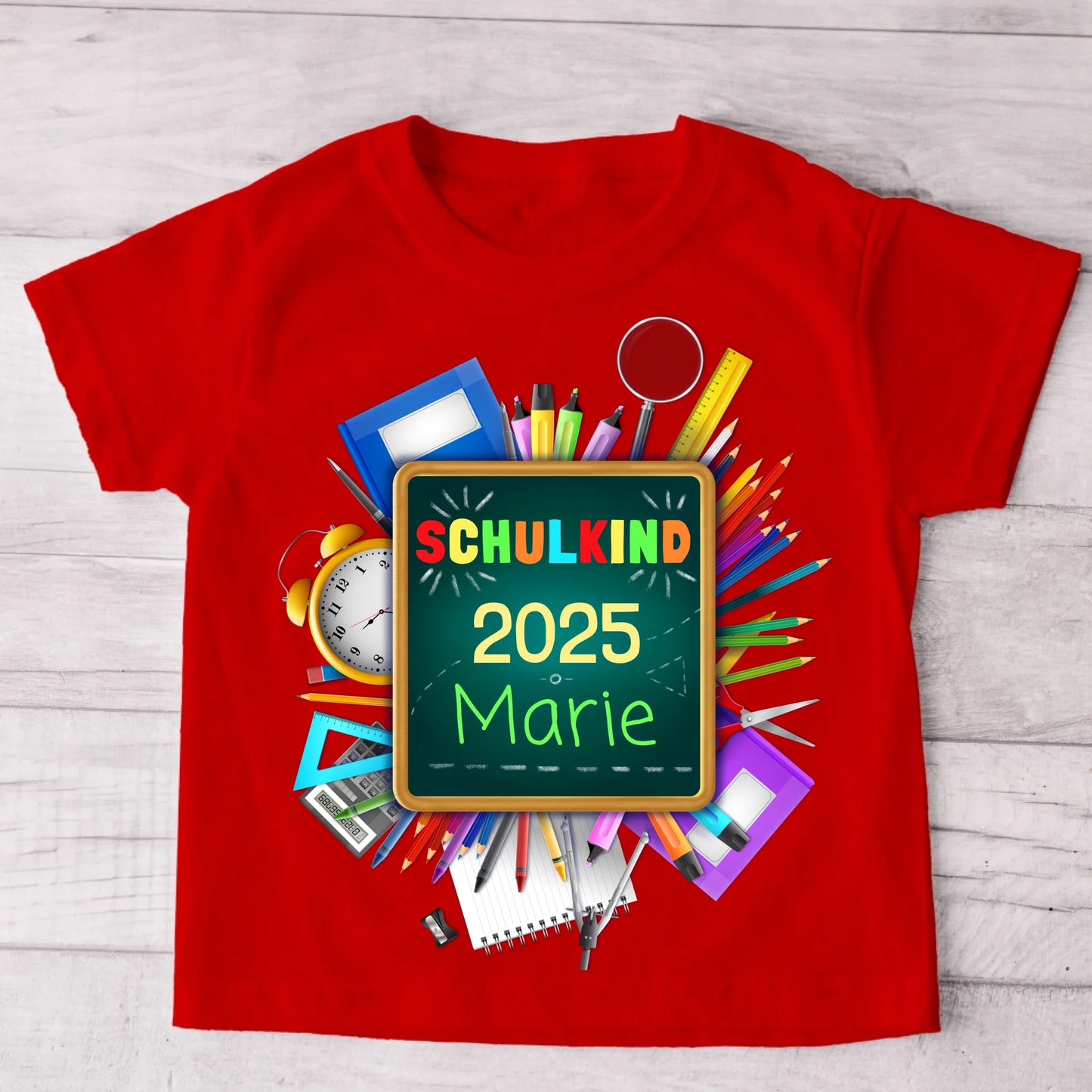 Schoolbenodigdheden - Gepersonaliseerd kinder-T-shirt