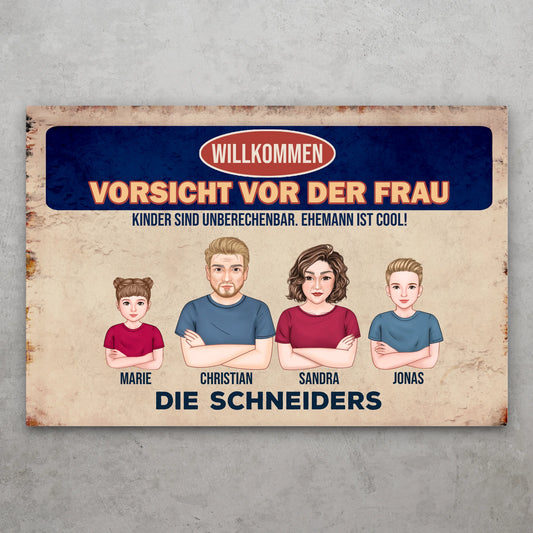 Vorsicht - Personalisiertes Türschild