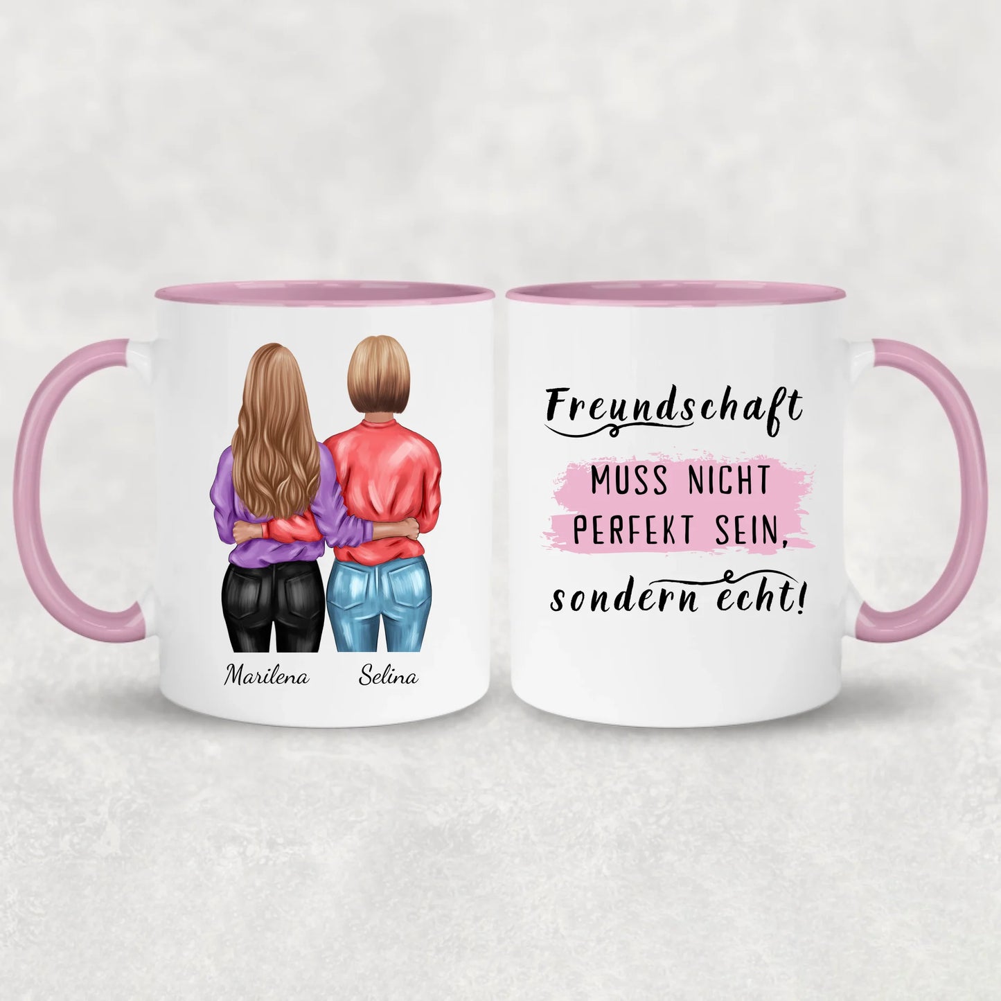 Knuffelende Meisjes - Gepersonaliseerde Mok