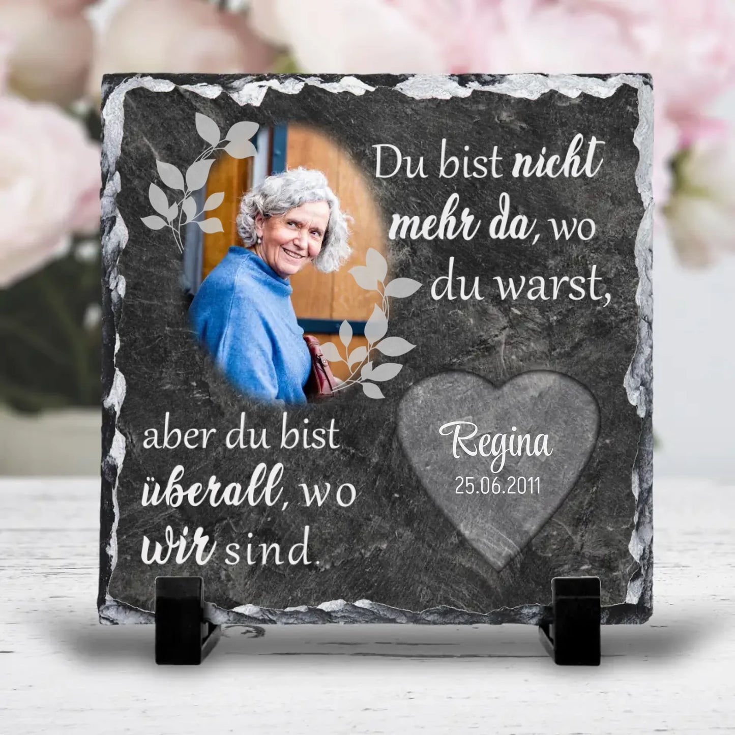 Nicht mehr da - Personalisierte Schiefertafel