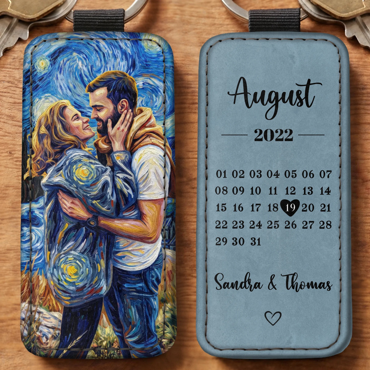 store Key chain (leather) double-sided print Printeers_overlay