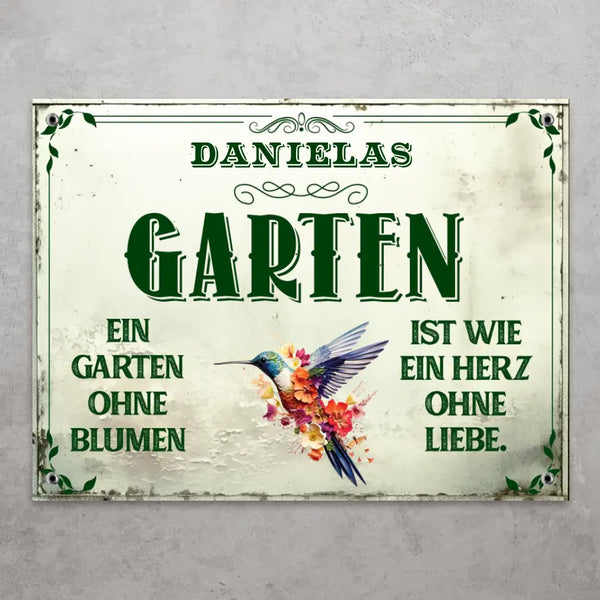Gartenliebe - Personalisiertes Türschild