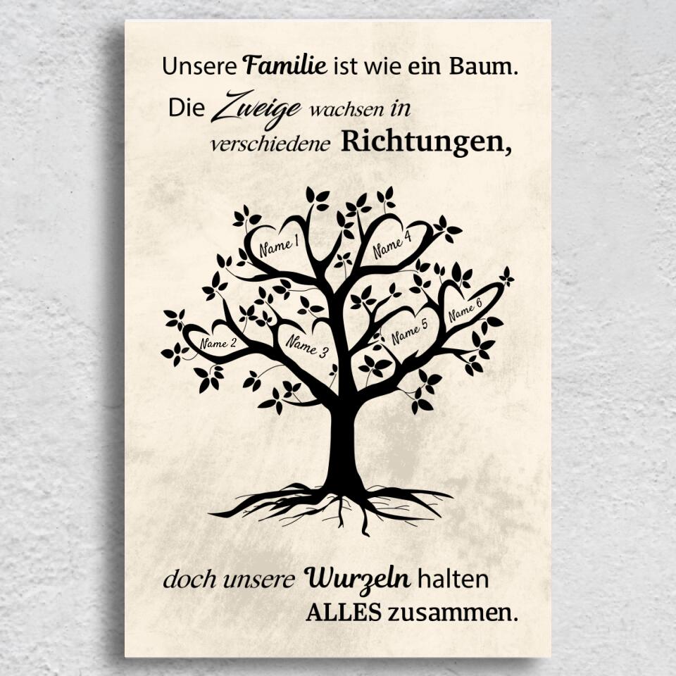Onze familie is als een boom - Gepersonaliseerd canvas 