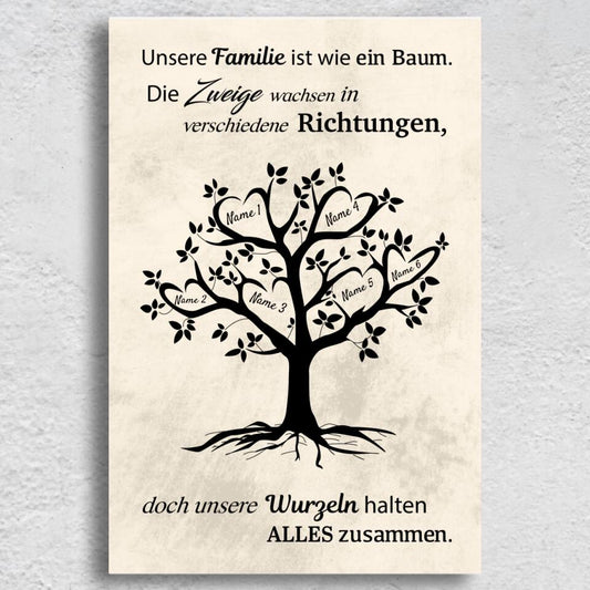 Onze familie is als een boom - Gepersonaliseerd canvas 