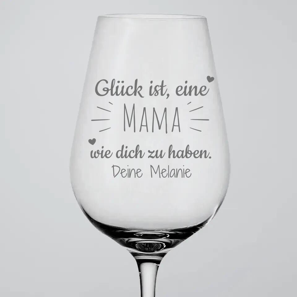 Geluk is - Gepersonaliseerd wijnglas 