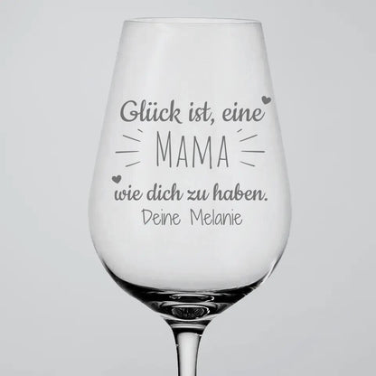 Geluk is - Gepersonaliseerd wijnglas 