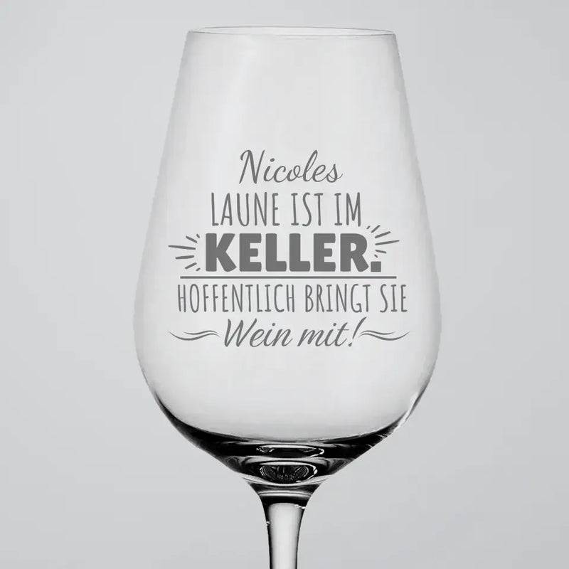 Laune im Keller - Personalisiertes Weinglas