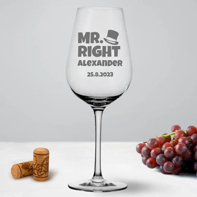Mr./Mrs. Right - Personalisiertes Weinglas