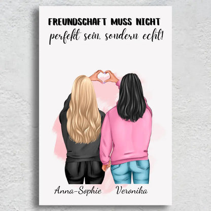 Winter Besties - Gepersonaliseerd canvas 