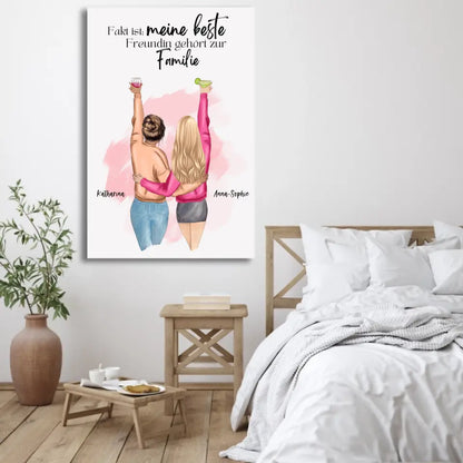 Beste vrienden voor altijd - Gepersonaliseerd canvas 