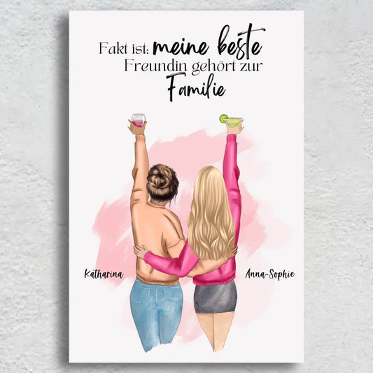 Beste vrienden voor altijd - Gepersonaliseerd canvas 