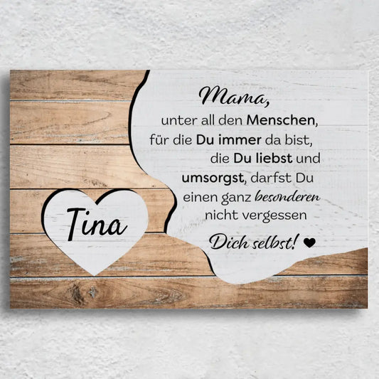 Mam, ik denk aan je! - Gepersonaliseerd canvas 