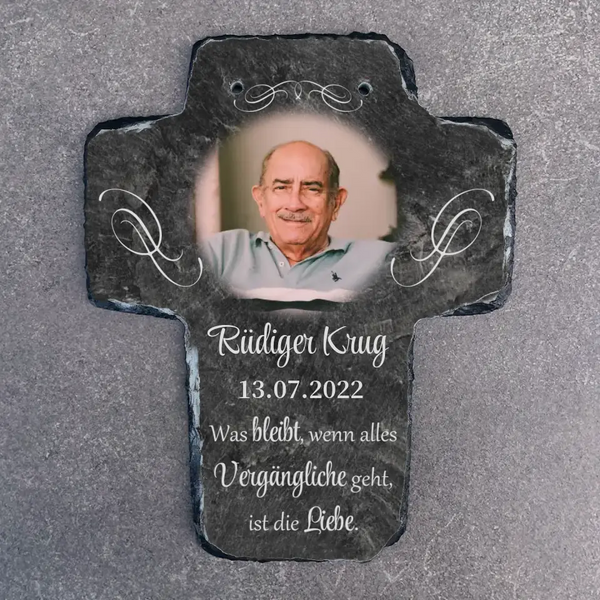 In Gedenken - Personalisiertes Schieferkreuz