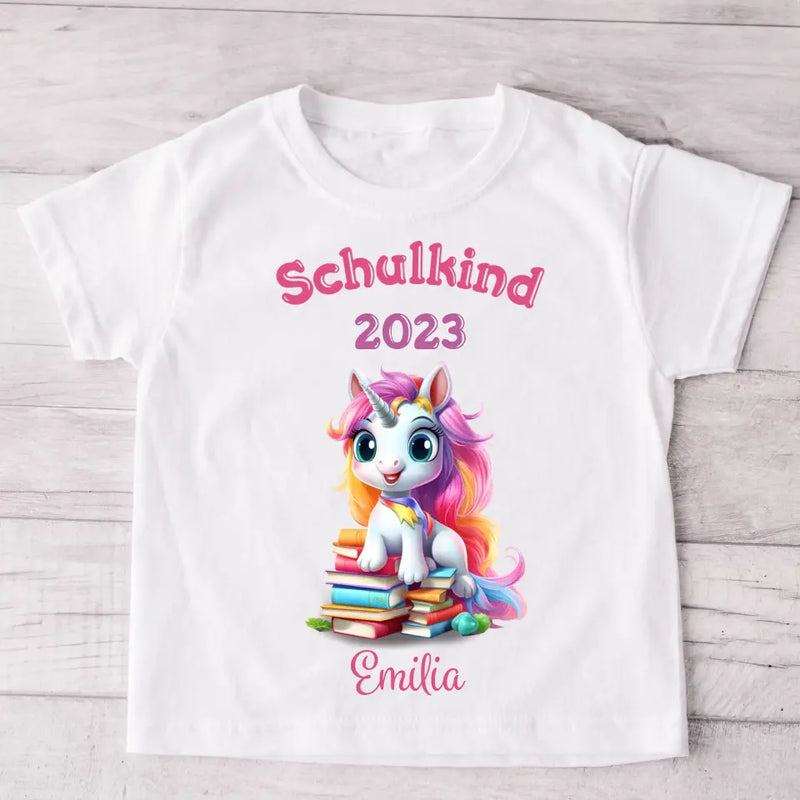 Kluges Einhorn - Personalisiertes Kinder T-Shirt