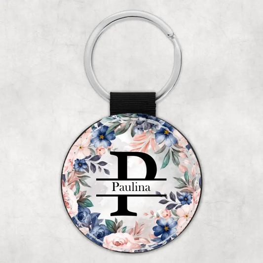 Bloemenring - Gepersonaliseerde sleutelhanger 
