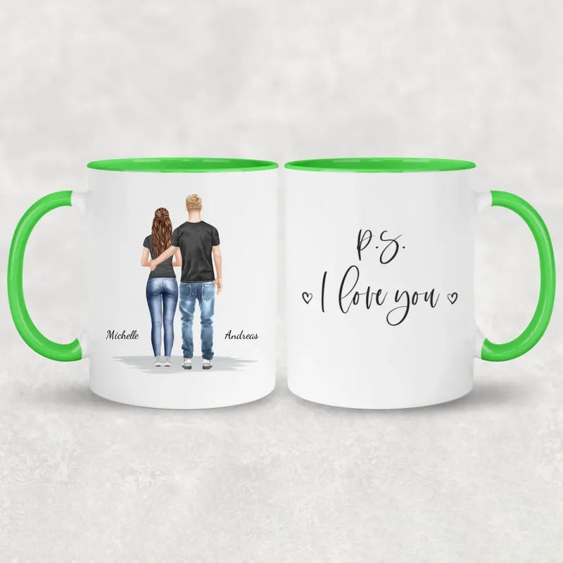 Stehendes Pärchen - Personalisierte Tasse