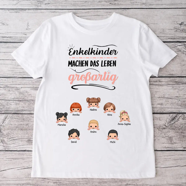 Enkelkinder machen das Leben großartig! - Personalisiertes T-Shirt