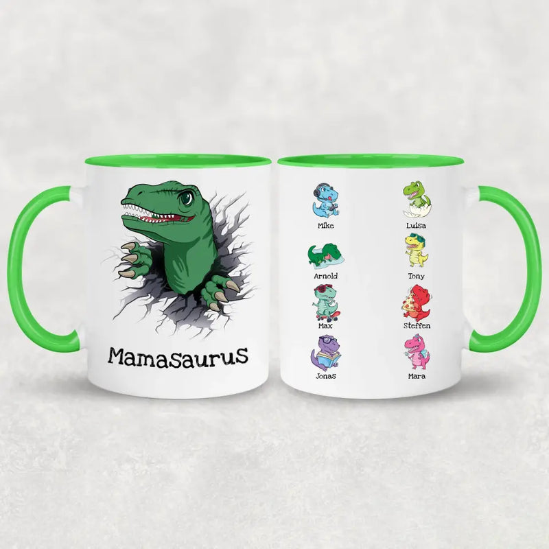 Dino-Familie - Personalisierte Tasse