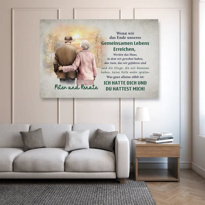 Aan het einde - Gepersonaliseerd canvas 