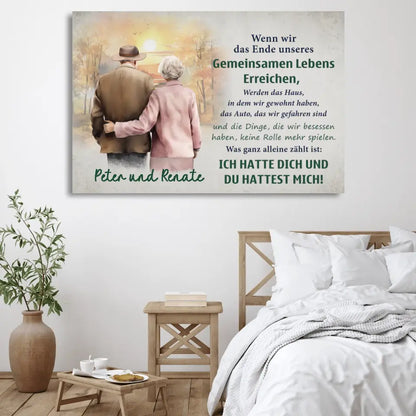 Aan het einde - Gepersonaliseerd canvas 