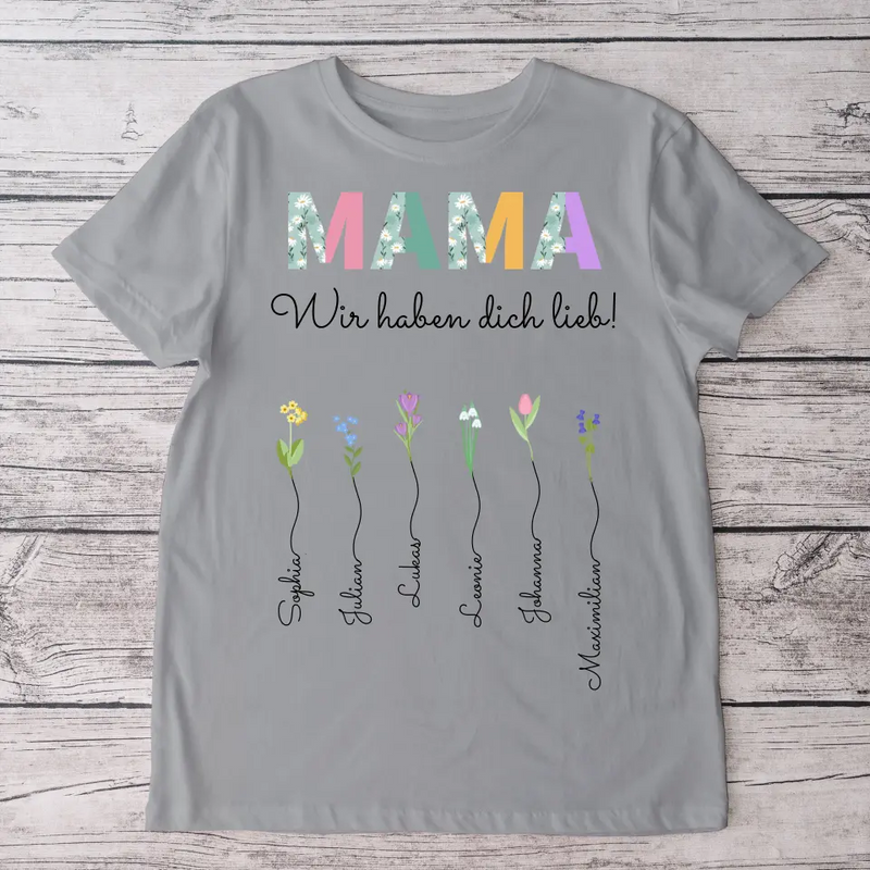 Lieblingsblumen - Personalisiertes T-Shirt