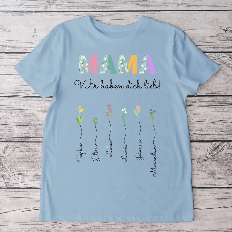 Lieblingsblumen - Personalisiertes T-Shirt