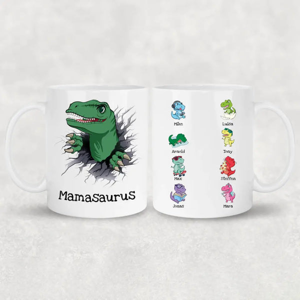 Dino-Familie - Personalisierte Tasse