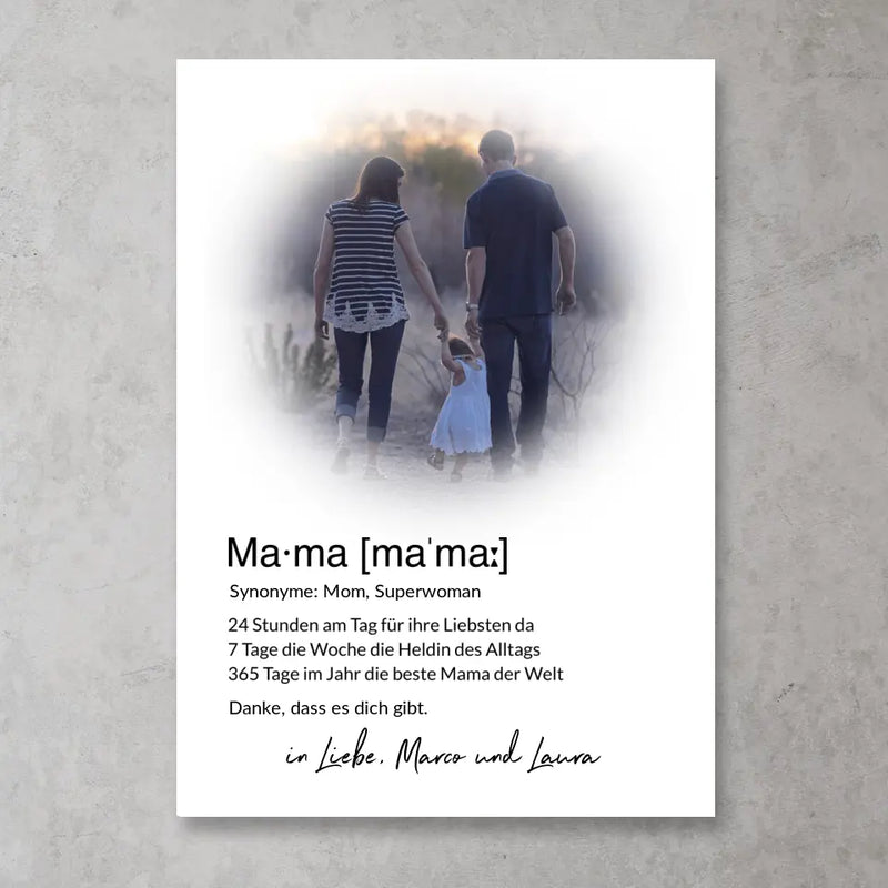 Definition "Mama" - personalisiertes FineArt Poster