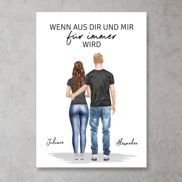 Stehendes Pärchen (Mann & Frau) - Personalisiertes FineArt Poster
