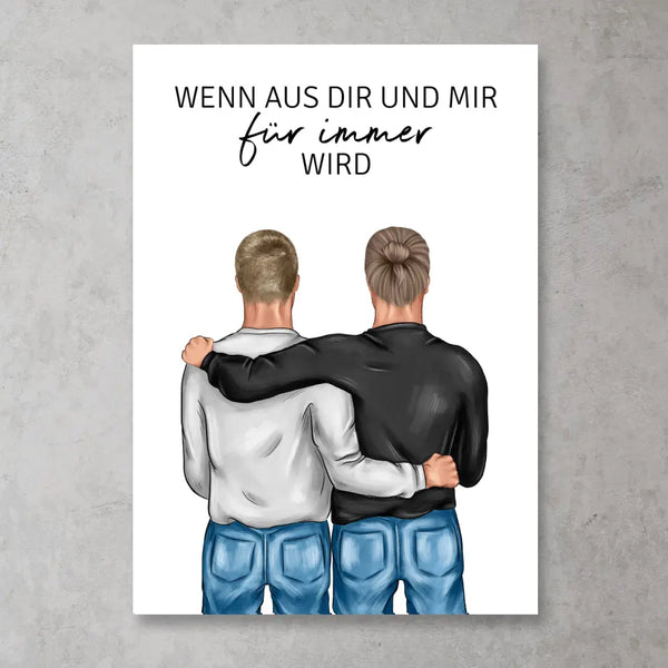 Pärchen (Mann & Mann) - Personalisiertes FineArt Poster