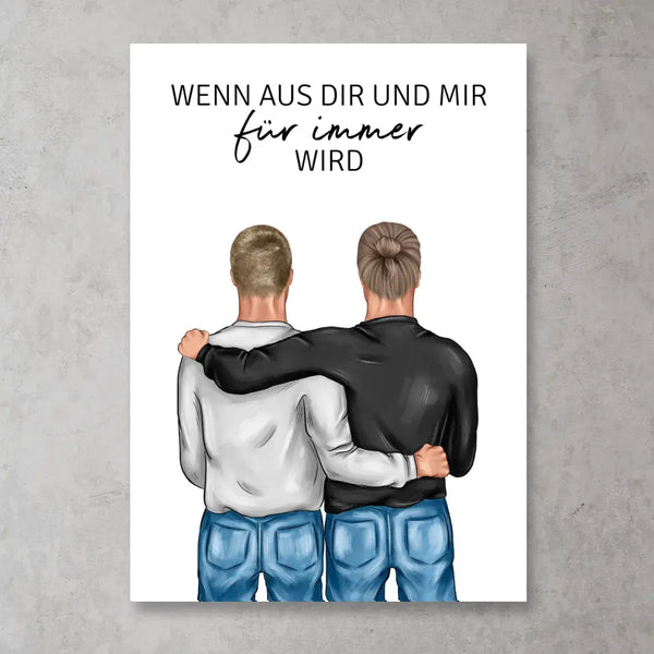 Pärchen (Mann & Mann) - Personalisiertes Poster