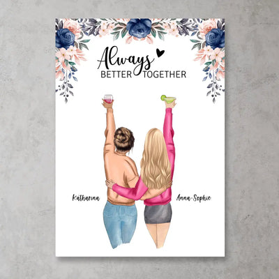 Best Friends forever - Personalisiertes FineArt Poster