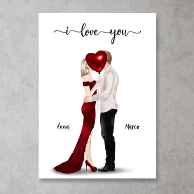 Küssendes Paar - Personalisiertes FineArt Poster
