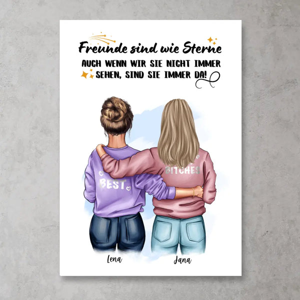 Besties forever - Personalisiertes FineArt Poster