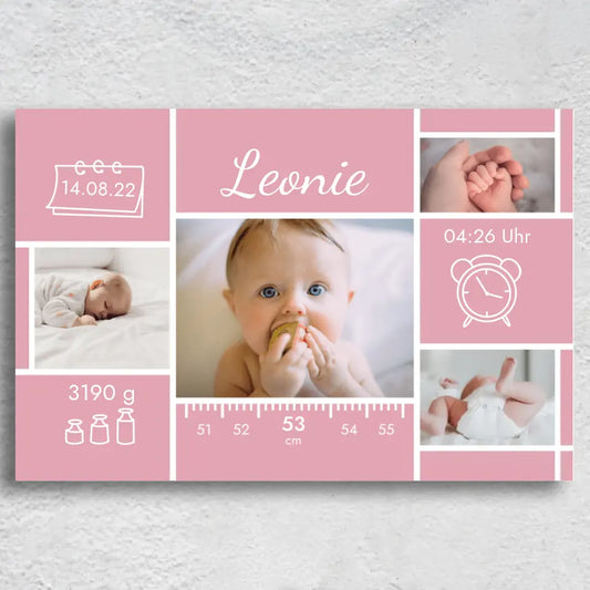 Ons kleine wonder - Gepersonaliseerd canvas 