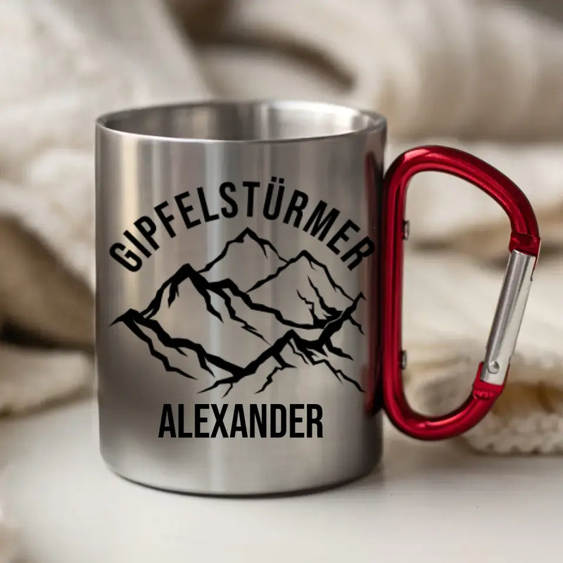 Gipfelstürmer - Personalisierte Metall-Tasse