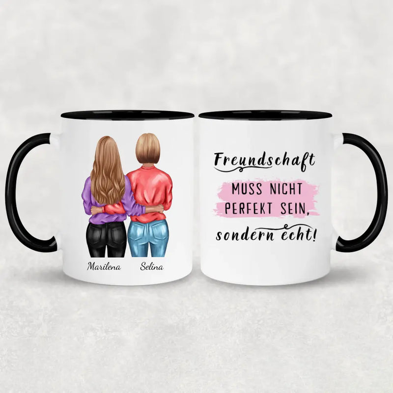 Umarmende Mädels - Personalisierte Tasse