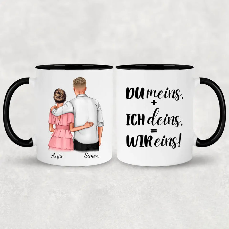 Umarmendes Pärchen - Personalisierte Tasse