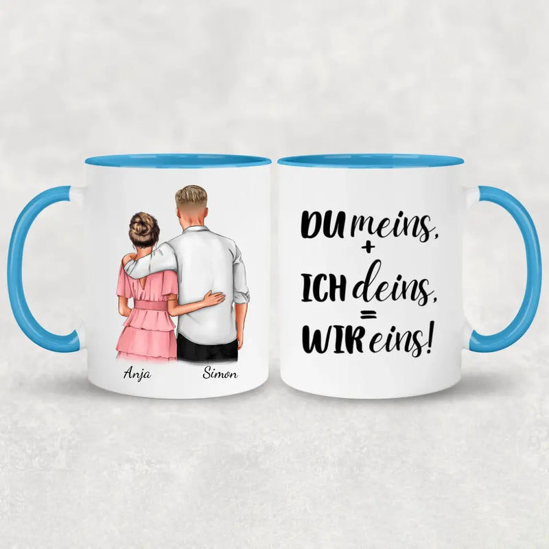 Umarmendes Pärchen - Personalisierte Tasse