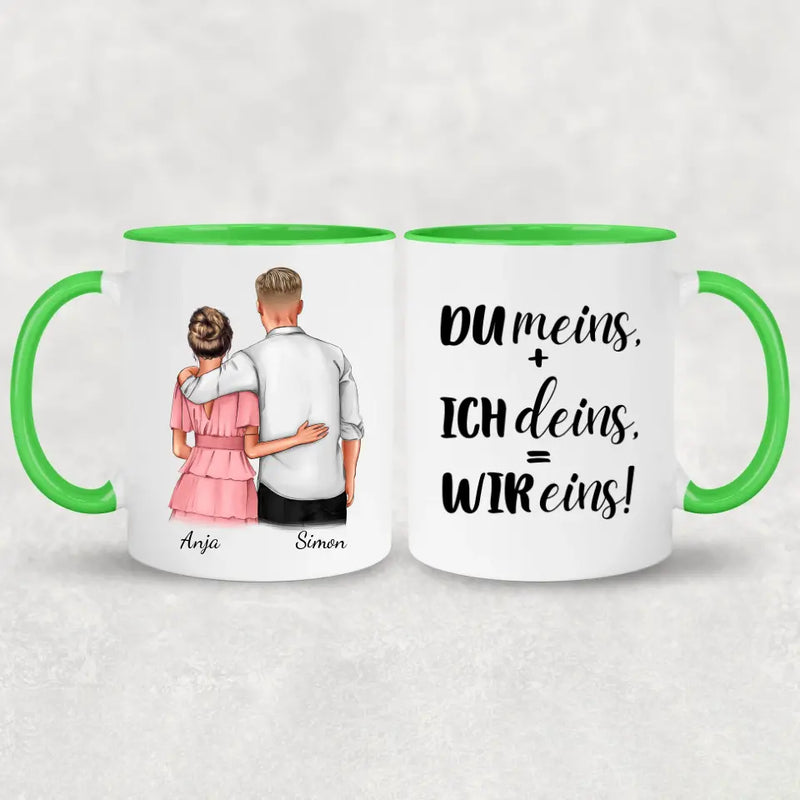 Umarmendes Pärchen - Personalisierte Tasse