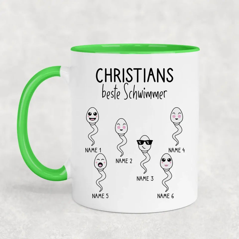 Beste Schwimmer - Personalisierte Tasse