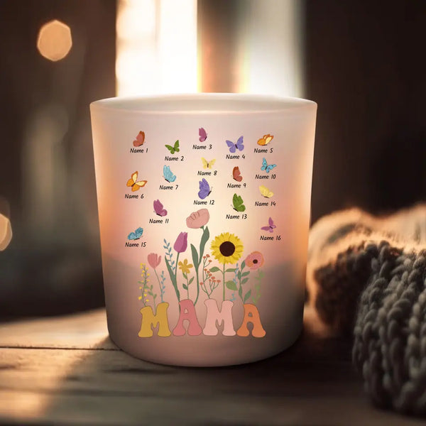 Schmetterlingswiese - Personalisiertes Teelicht