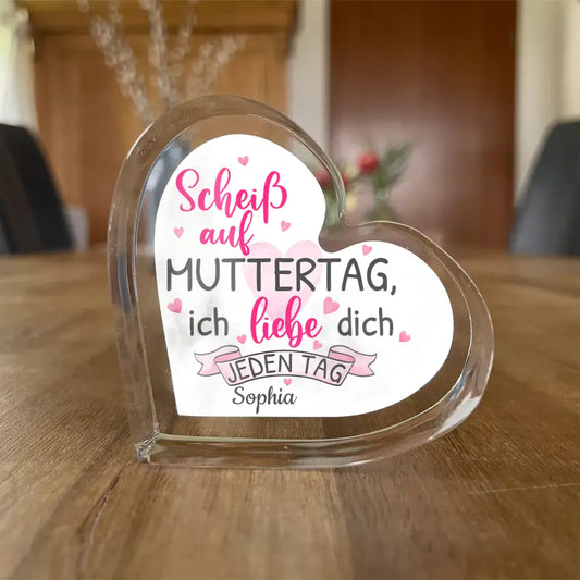 Elke dag - Gepersonaliseerd acryl hart