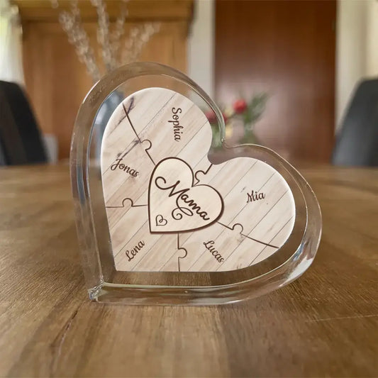 Puzzelstukje - Gepersonaliseerd acryl hart 