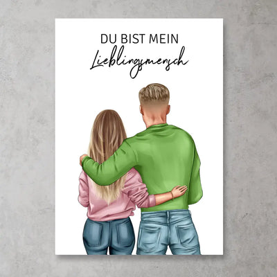 Pärchen (Mann & Frau) - Personalisiertes FineArt Poster