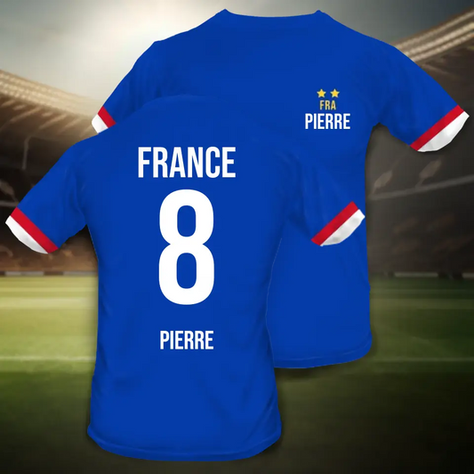 Frankrijk Jersey - Gepersonaliseerd T-shirt 