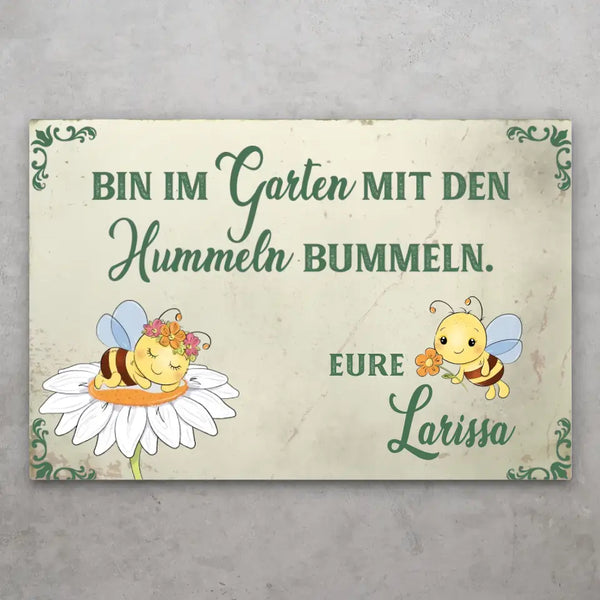 Hummeln - Personalisiertes Türschild