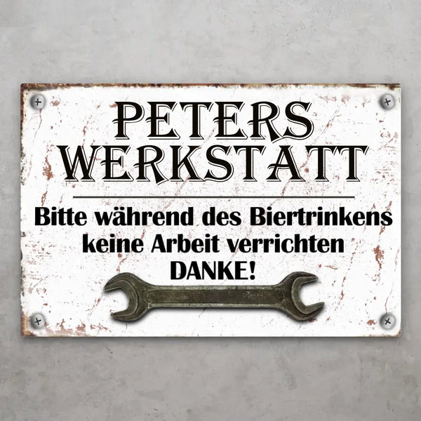 Keine Arbeit - Personalisiertes Türschild